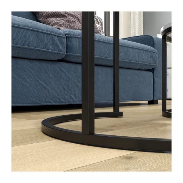Dillinger Modern Nesting Coffee Table Set – DotFurn (Round, Space-Saving, Sintered Stone Top) - Image 2