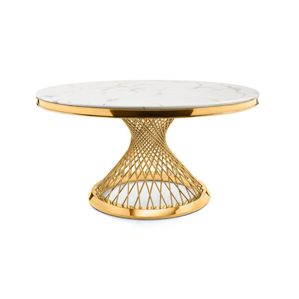 Soleia Luxe Round Marble Dining Table | DotFurn