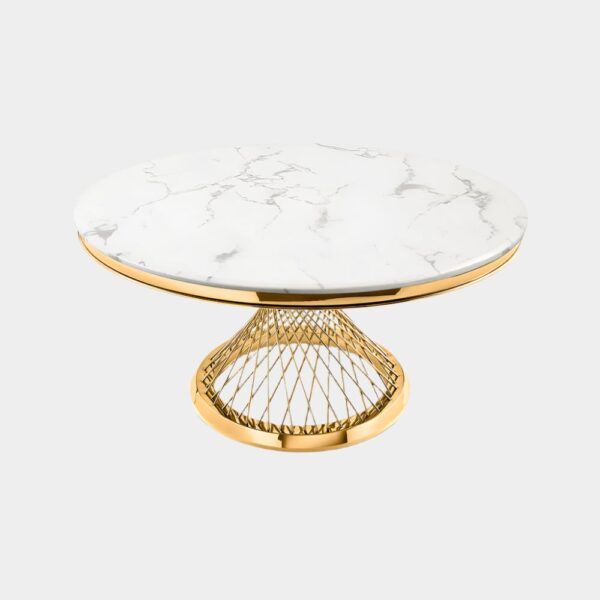 Soleia Luxe Round Marble Dining Table | DotFurn - Image 2
