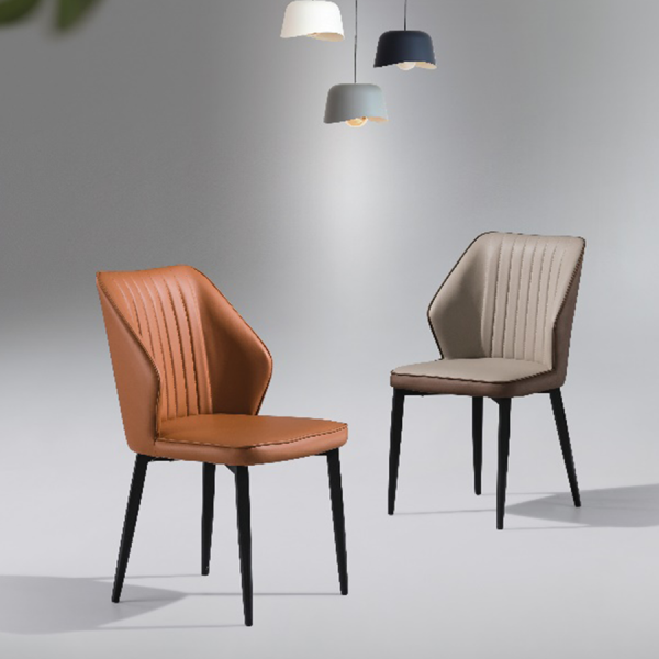 Edzard Dining Chair – DotFurn (Textured Upholstery, Contoured Back, Modern Comfort Design) - Image 3