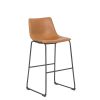 Imad Bar Stool Set (2pcs) – DotFurn (Faux Leather Bucket Seat, Sled Base, Modern Industrial Design) - Image 4