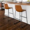 Imad Bar Stool Set (2pcs) – DotFurn (Faux Leather Bucket Seat, Sled Base, Modern Industrial Design) - Image 3