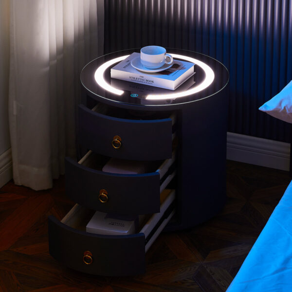 DotFurn Harmony Smart Bedside Table with USB Charging & Hidden Bluetooth Speaker - Image 3