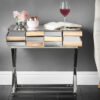 Aleba Console Table – DotFurn (110cm, Coloured Mirror & Stainless Steel, Modern Luxe Design) - Image 2