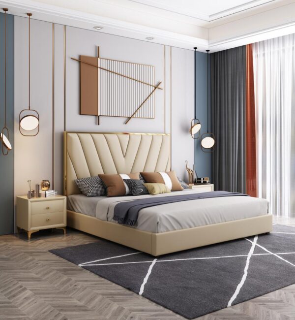 Monarque Royale King Size Bed — European Classic Carved Gold Leaf Finish - Image 3