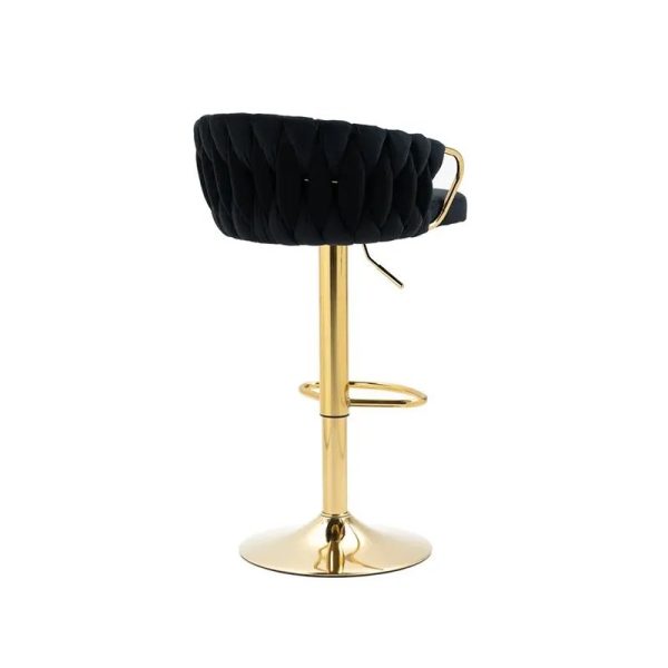 Junika Velvet Swivel Bar Stool – Adjustable Height with Gold Base - Image 6
