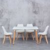 Louis Pure 5-Piece White High Gloss Dining Set – Modern Table & Faux Leather Chairs | DotFurn - Image 2