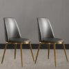 Prana Dining Chair – Plush Upholstered Seat with Gold Legs | DotFurn - Image 2