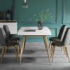 Prana Dining Chair – Plush Upholstered Seat with Gold Legs | DotFurn - Image 3