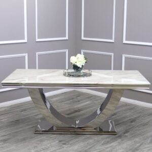 Aveline Luxe Marble-Top Dining Table | DotFurn