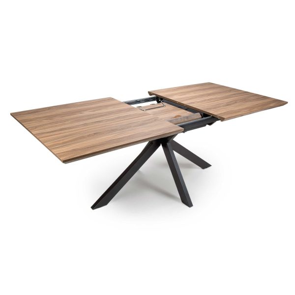 Bolands Extending Dining Table – DotFurn (Heat, Stain & Scratch Resistant Wood Top + Black Metal Base) - Image 2