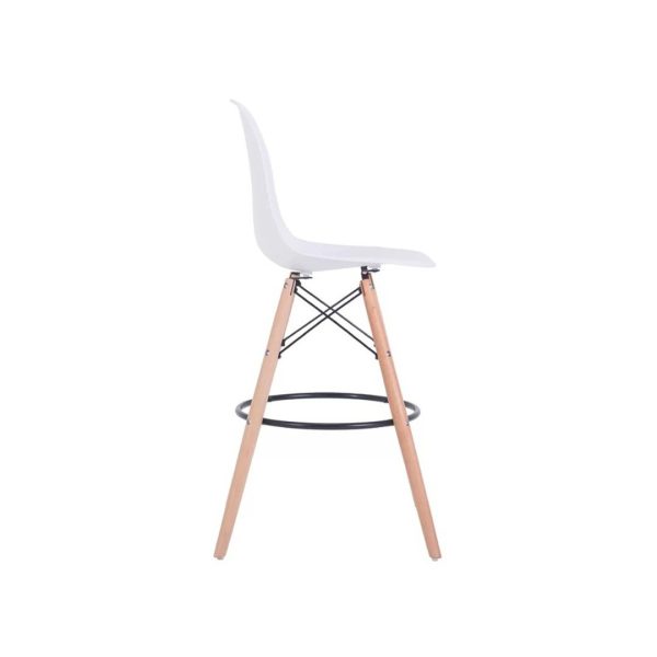 Normani Modern Bar Stool – DotFurn (White Seat, Black Frame, Solid Beech Legs) - Image 12