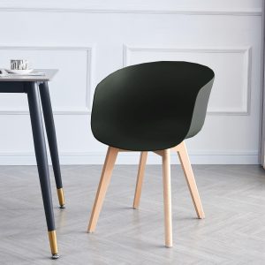 Nordly’s Poly Dining Chair – DotFurn (Nordic-Inspired, Reinforced Steel Legs, Black Finish)