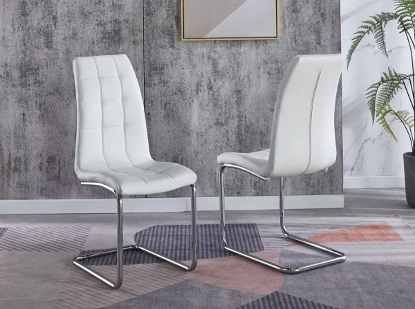Clessidra High Gloss Extending Dining Suite – DotFurn (White Table + 8 Salsa Chairs in White, Grey, or Black) - Image 4