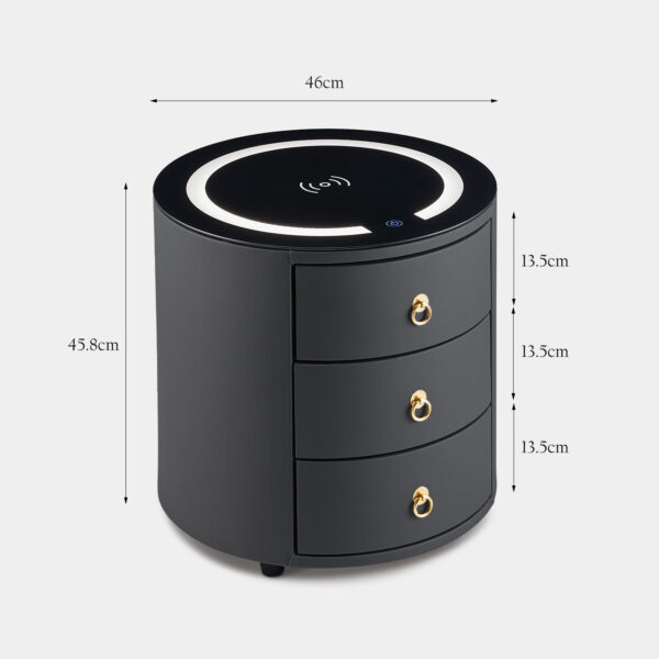 DotFurn Harmony Smart Bedside Table with USB Charging & Hidden Bluetooth Speaker - Image 5