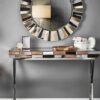 Aleba Console Table – DotFurn (110cm, Coloured Mirror & Stainless Steel, Modern Luxe Design)