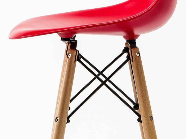 Normani Modern Bar Stool – DotFurn (White Seat, Black Frame, Solid Beech Legs) - Image 2