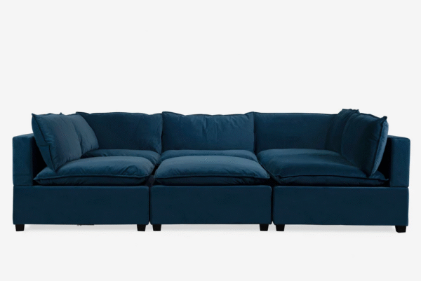 DotFurn Skye Cloud Modular Sofa | Large Sectional Suite | Deep Seating Luxury | Blue & Grey Fabric - Image 2