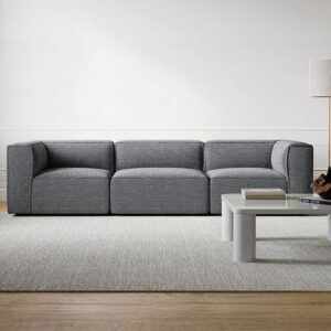 DotFurn Zan Solid Beech Wood Sofa | Luxury Bouclé Fabric 3-Seater | Elegant Living Room Couch