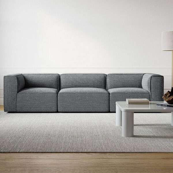 DotFurn Zan Solid Beech Wood Sofa | Luxury Bouclé Fabric 3-Seater | Elegant Living Room Couch