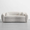 DotFurn Isla Curved Sofa | White Bouclé Fabric 3-Seater | Modern Luxury Lounge Couch - Image 4