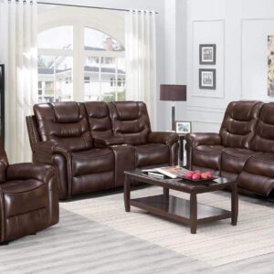 Montaro Motion Recliner Suite – Luxury 3-Piece Recliner Lounge Set (Black & Brown)