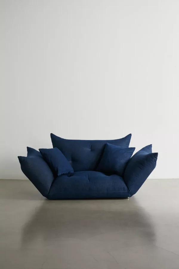 DotFurn Eriskay Convertible Sofa | Indigo Channel Tufted 2-Seater | Futon Sofa Bed | Compact Luxury - Image 2