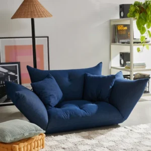 DotFurn Eriskay Convertible Sofa | Indigo Channel Tufted 2-Seater | Futon Sofa Bed | Compact Luxury