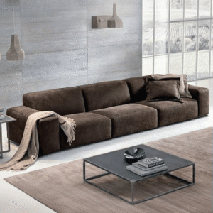 DotFurn Lochlan Beech Wood Sofa | Modern 3-Seater | Solid Wood Frame | Custom Fabric Couch