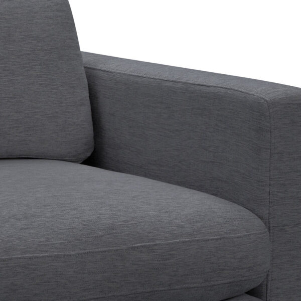 DotFurn Fraser Sofa | Modern Grey 3-Seater | Square Arm Polyester | Reversible Cushions - Image 4