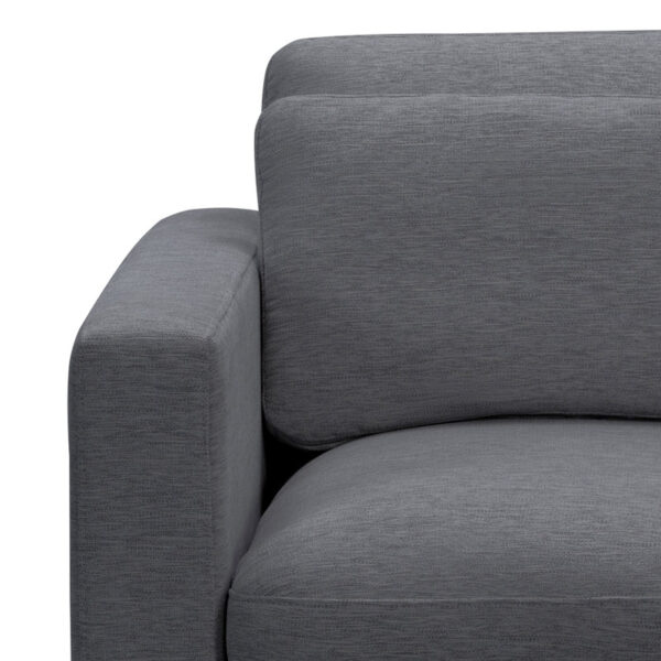 DotFurn Fraser Sofa | Modern Grey 3-Seater | Square Arm Polyester | Reversible Cushions - Image 3