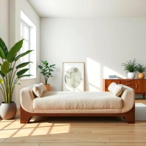 DotFurn Lomond Day Bed Sofa | Ivory Bouclé Lounge Couch | Modern 2-Seater | Deep Comfort