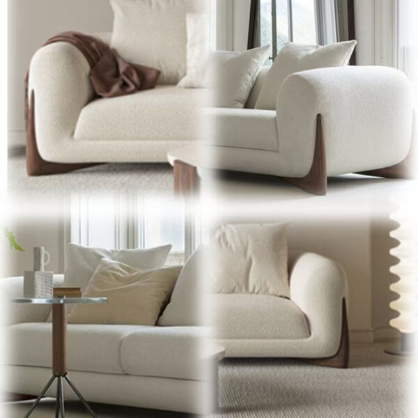 DotFurn Blair Bouclé Sofa | Modern Cream Fabric 2-Seater | Low-Profile Luxury Couch - Image 3