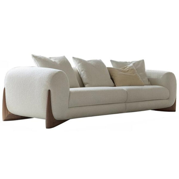 DotFurn Blair Bouclé Sofa | Modern Cream Fabric 2-Seater | Low-Profile Luxury Couch - Image 2