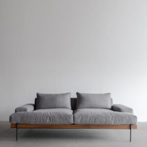 DotFurn Horus Modern Sofa | Performance Fabric 3-Seater | Industrial Steel & Walnut | Lounge Suite