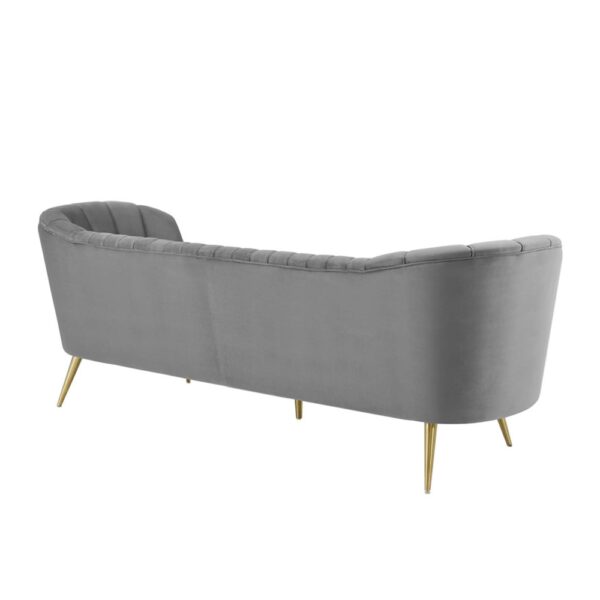 DotFurn Caledon Velvet Sofa | Modern Gray 3-Seater | Solid Wood Frame | Luxury Lounge - Image 3