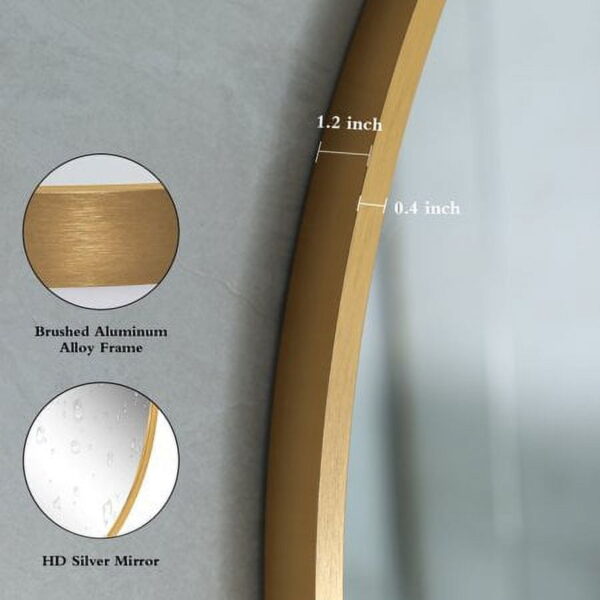 Dotfurn Greenwich Orbit - 60cm Gold Metal Round Wall Mirror - Image 4