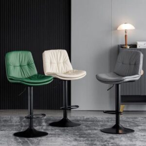 Dotfurn Celsa Gratia – Modern Faux Leather Bar Stool (Green, Cream, Grey)