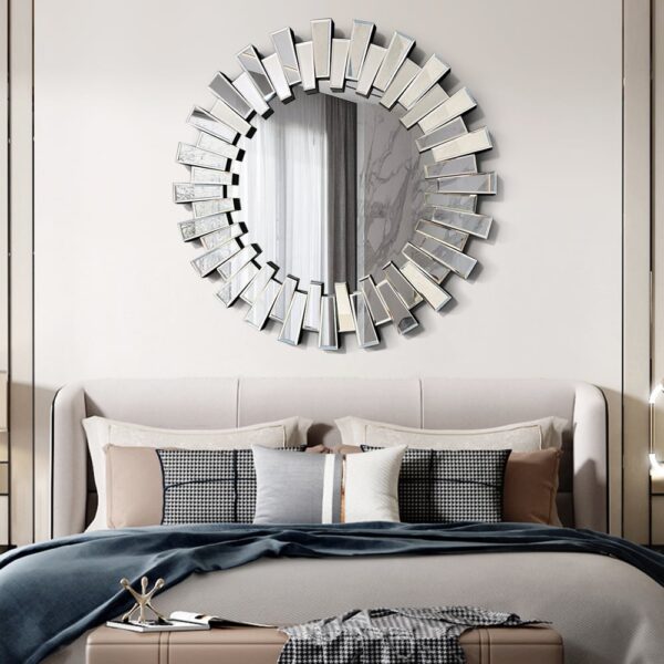 Dotfurn Windsor Interlace - 90cm Circular Wall Mirror with Ridged Frame