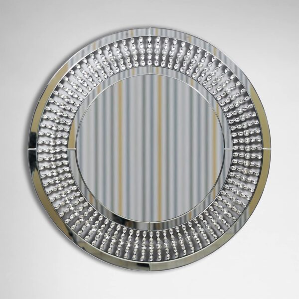 Dotfurn Regent's Glimmer - 90cm Crystal Teardrop Round Wall Mirror - Image 2