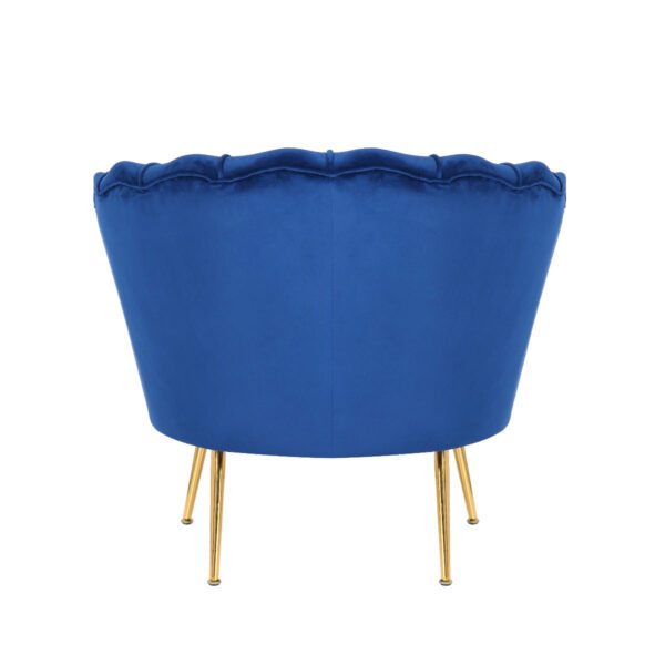Dotfurn Sapphire Coast - Blue Velvet 1-Seater Accent Sofa | Gold Legs - Image 3