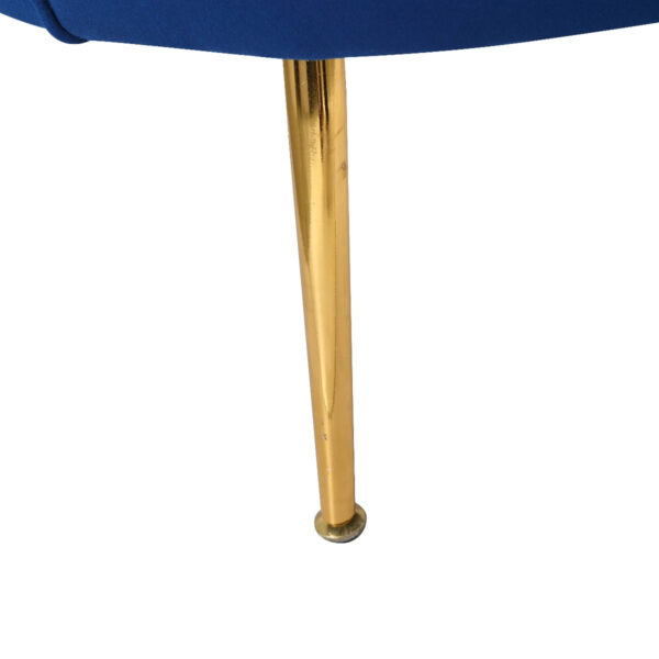 Dotfurn Sapphire Coast - Blue Velvet 1-Seater Accent Sofa | Gold Legs - Image 5
