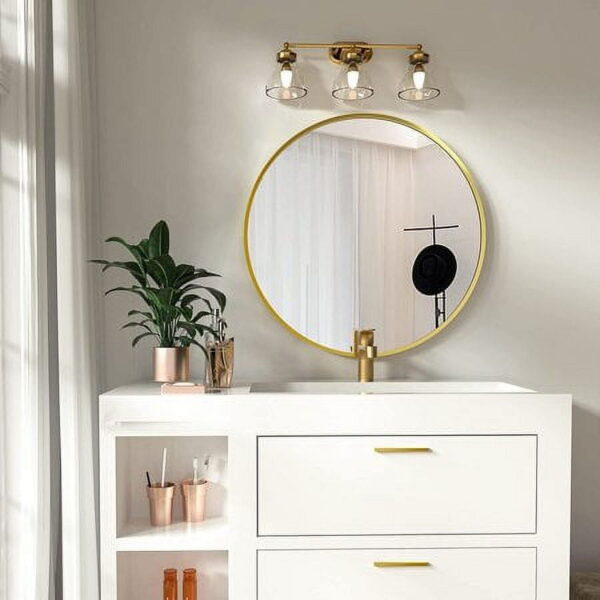 Dotfurn Greenwich Orbit - 60cm Gold Metal Round Wall Mirror - Image 3