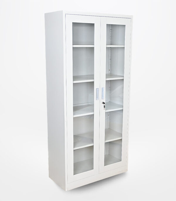 Dotfurn Regent's Showcase Cabinet - 180cm Steel Display Cabinet with Glass Doors