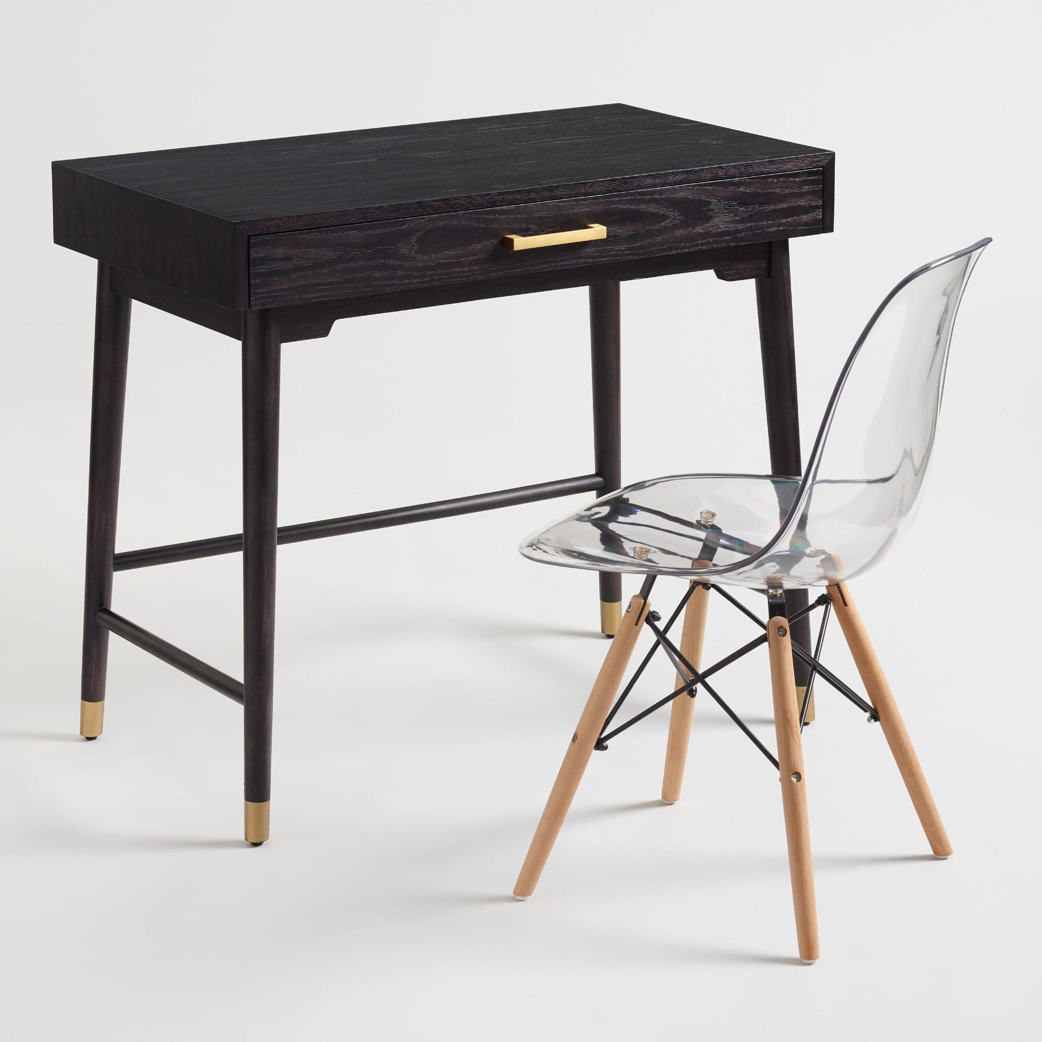 DotFurn Lucent Clear Acrylic Side Chair – Eiffel Beechwood Base - Image 2