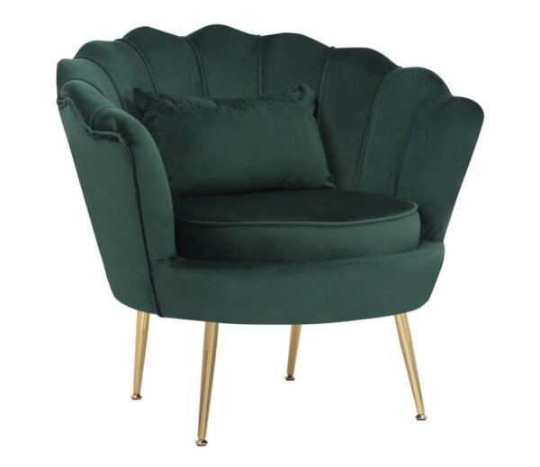 Dotfurn Emerald Ensemble - Bottle Green Velvet 2+1 Seater Sofa Set | Gold Legs - Image 3