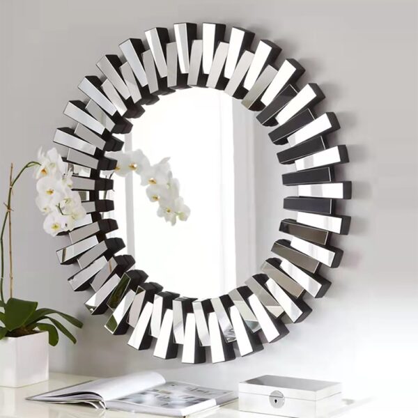 Dotfurn Windsor Interlace - 90cm Circular Wall Mirror with Ridged Frame - Image 2