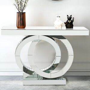 Clara Glass Console Table – Mirror Finish Elegance