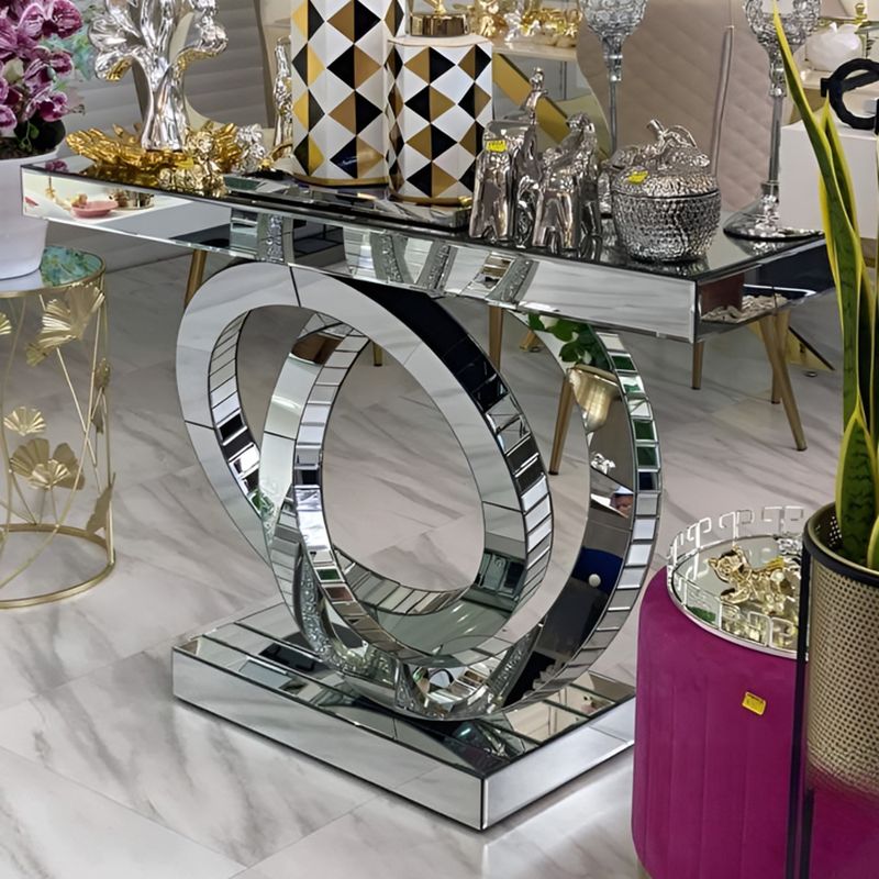 Clara Glass Console Table – Mirror Finish Elegance - Image 2