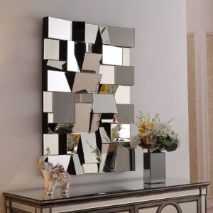 Argentum Puzzle Wall Mirror – 140x70cm Silver Finish with MDF Backing